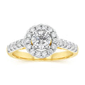 The 1.00 Carat Diamond Ring With 1/2 Carat Australian Diamond Centre in 9ct Yellow Gold